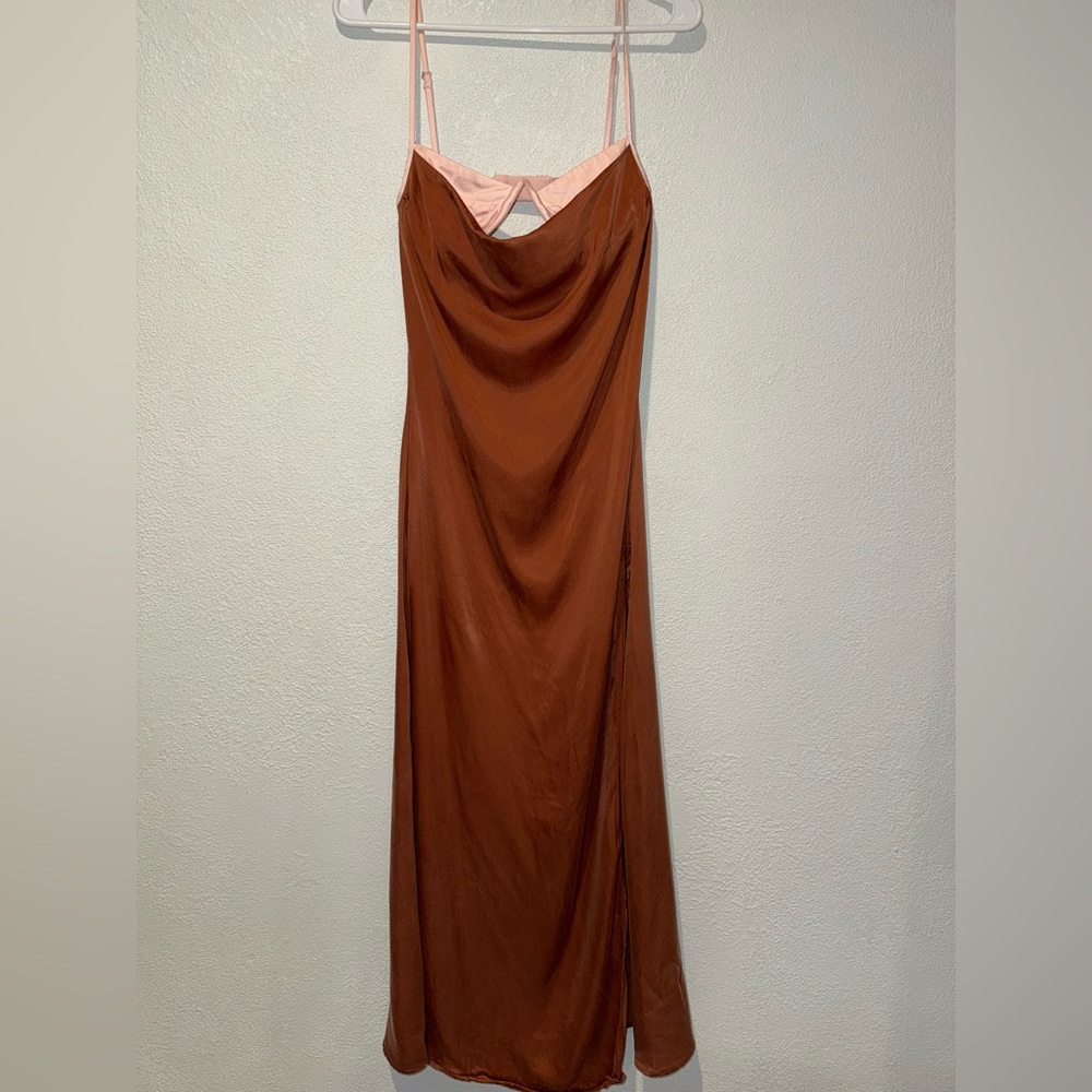For Love And Lemons Rust Backless Dress